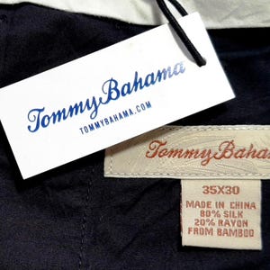 TOMMY BAHAMA Herren Seide Schwarz Luxus Abend Hose Hose - W35 L30 Bild 3