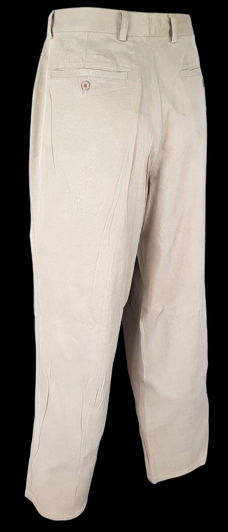 TOMMY BAHAMA Mens Beige Luxury Evening Trousers Tencel Flat - W34 L31 image 7