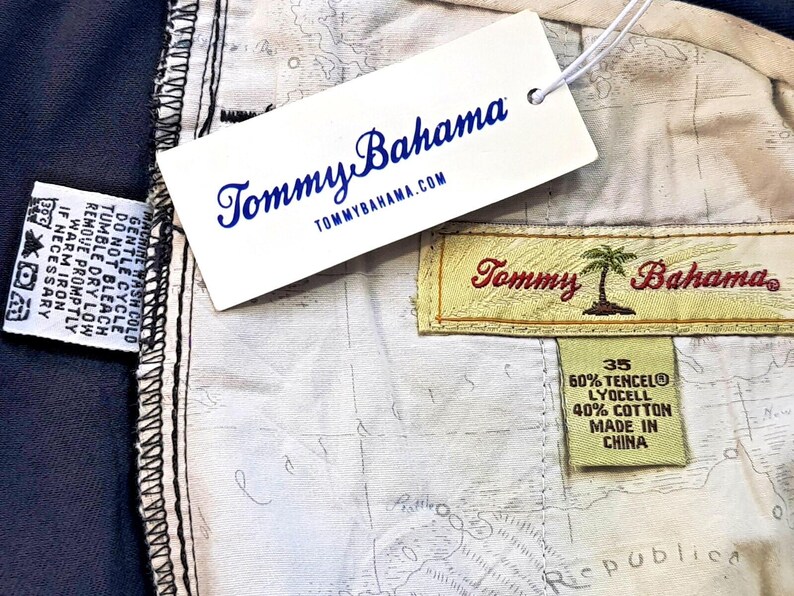 Pantalones de noche de lujo negros para hombre TOMMY BAHAMA con dobladillo - W35 L31 imagen 3