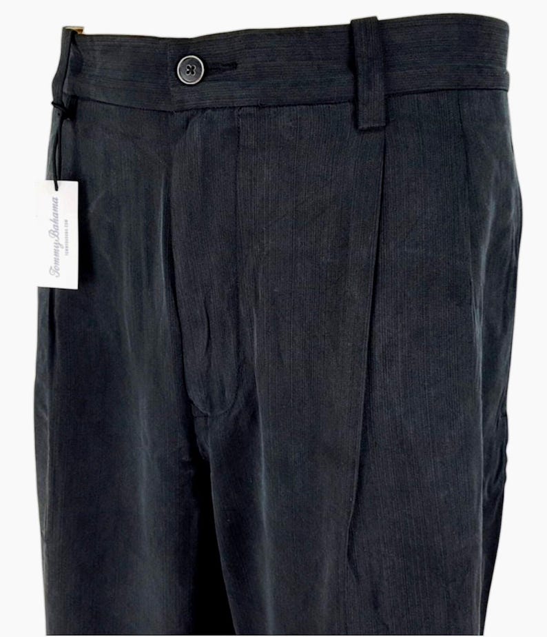 TOMMY BAHAMA Herren Seide Schwarz Luxus Abend Hose Hose - W35 L30 Bild 7