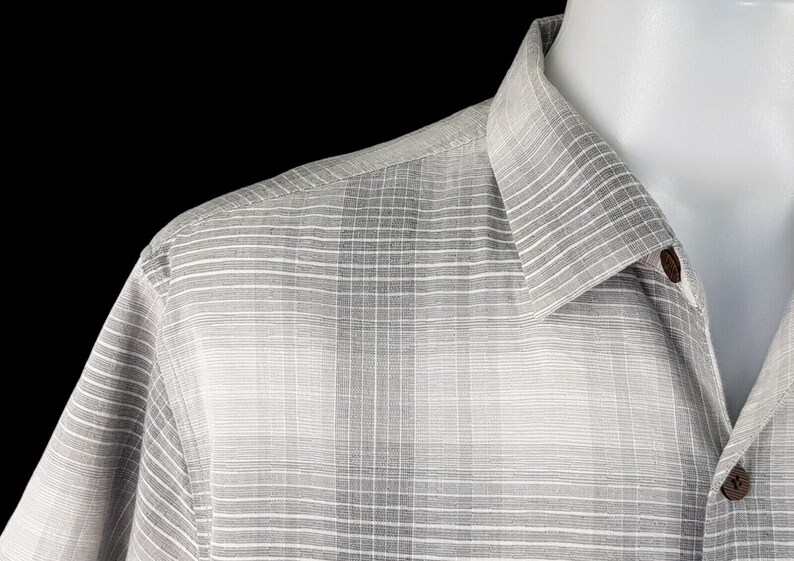 TOMMY BAHAMA Original Mens Tencel Grey S/S Evening Shirt - XL - 50" image 3