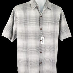 TOMMY BAHAMA Original Mens Tencel Grey S/S Evening Shirt - XL - 50" image 6