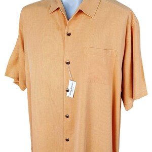 TOMMY BAHAMA Mens 100% Silk Orange S/S Luxury Evening Shirt - XL - 54" image 6