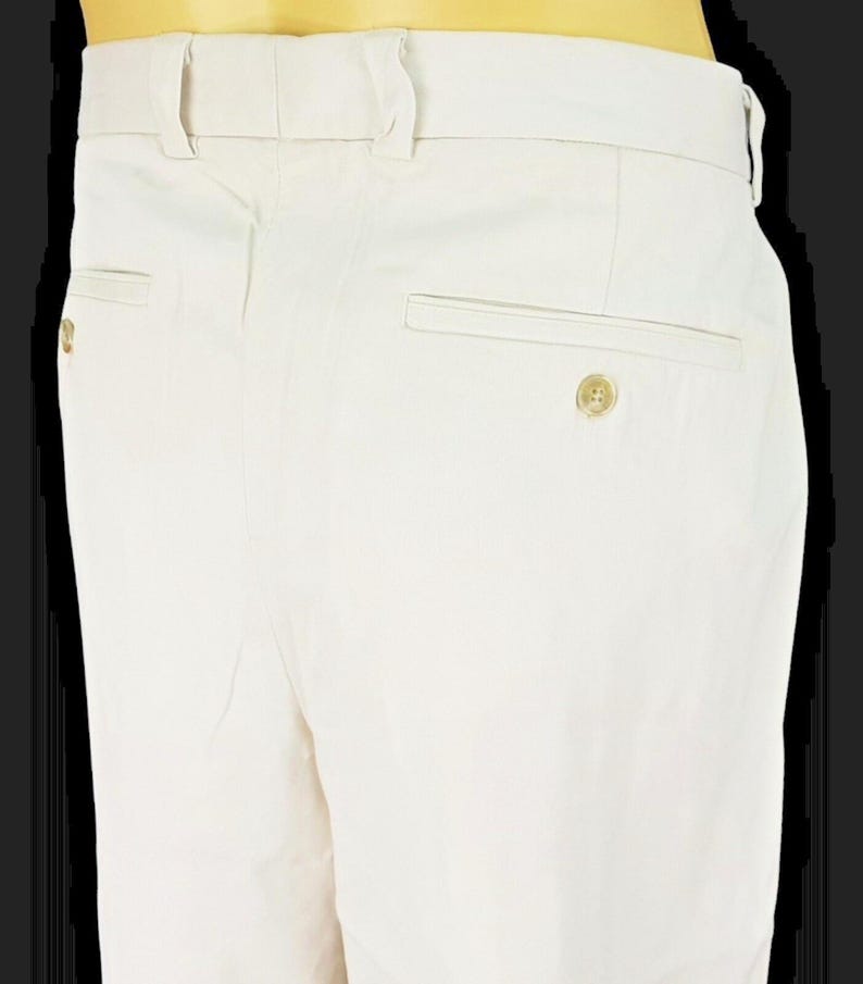 TOMMY BAHAMA Mens 100% SILK Ivory Luxury Evening Trousers Pants - W35 L28 image 8