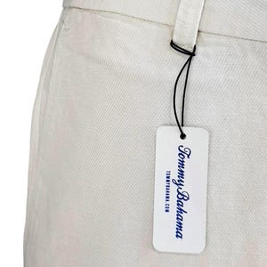 TOMMY BAHAMA Mens LINEN/Tencel Ivory Evening Trousers Pants Flat - W32 L29 image 8