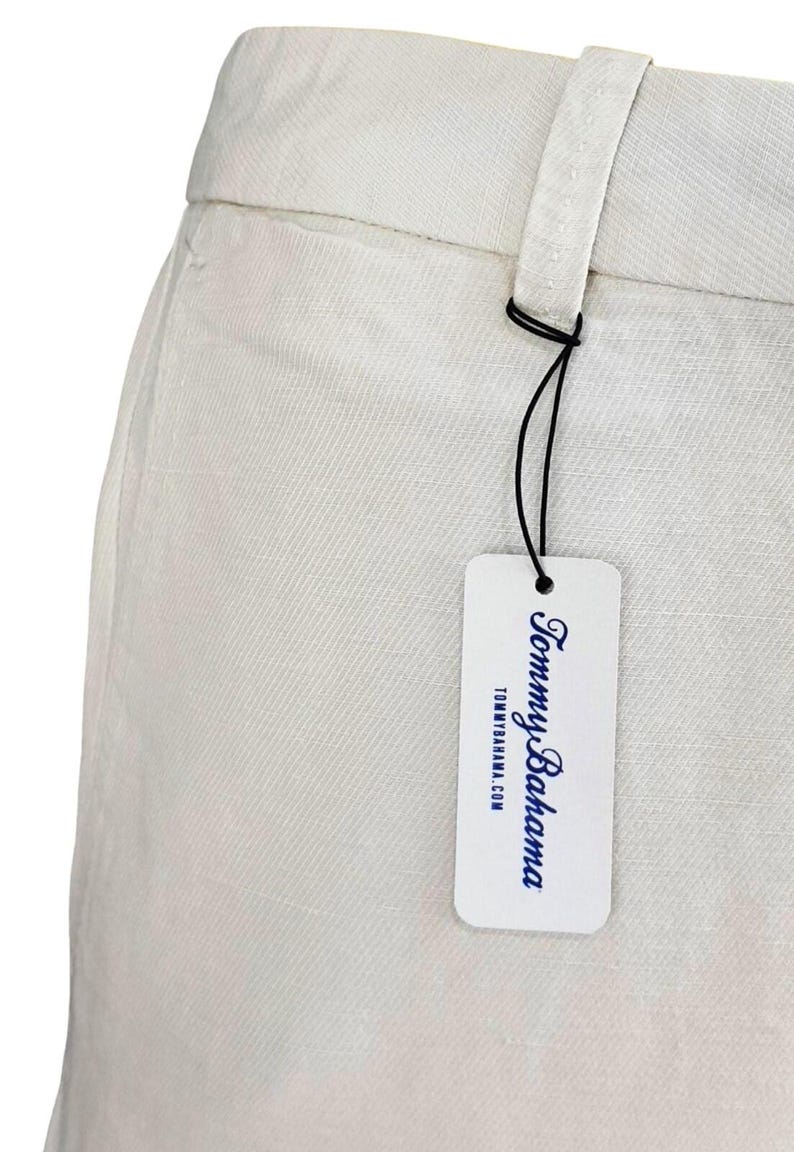 TOMMY BAHAMA Mens LINEN/Tencel Ivory Evening Trousers Pants Flat - W32 L29 image 8