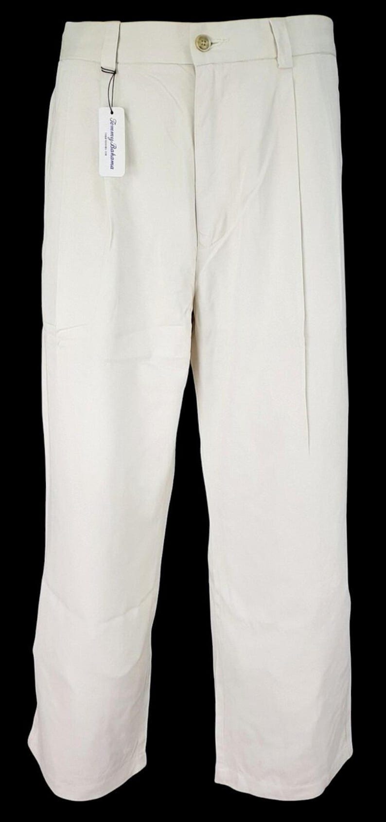 TOMMY BAHAMA Mens 100% SILK Ivory Luxury Evening Trousers Pants - W35 L28 image 4