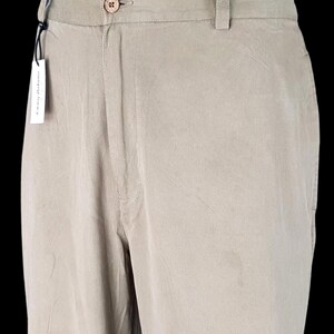 TOMMY BAHAMA Mens Beige Luxury Evening Trousers Tencel Flat - W34 L31 image 3