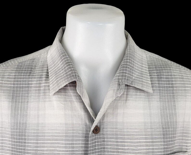TOMMY BAHAMA Original Mens Tencel Grey S/S Evening Shirt - XL - 50" image 8
