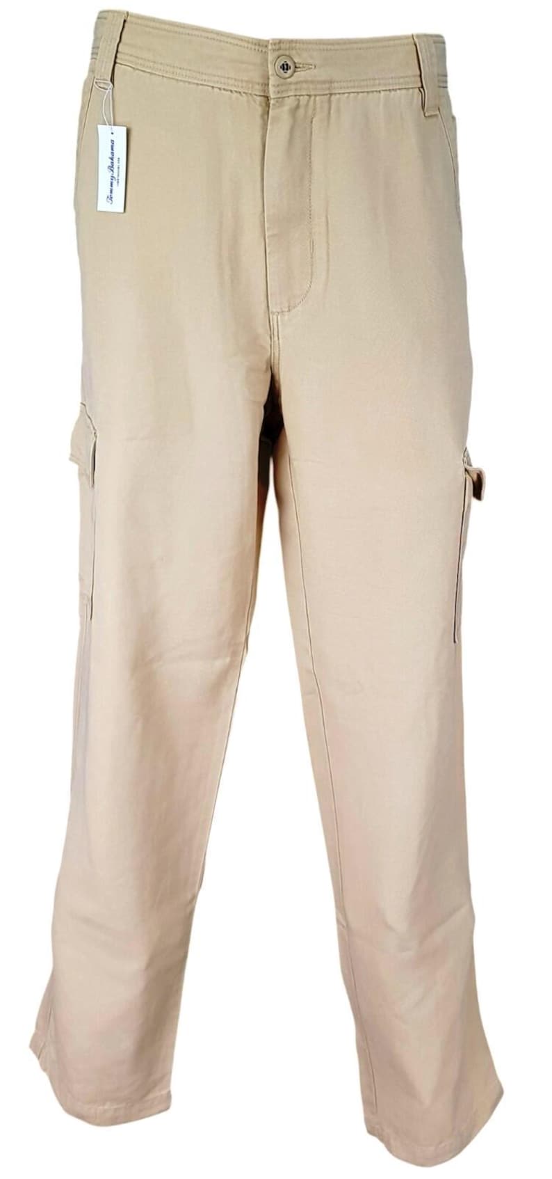 TOMMY BAHAMA RELAX Herren Beige Baumwolle/Tencel Cargo Hose Hose - W36 L34 Bild 1