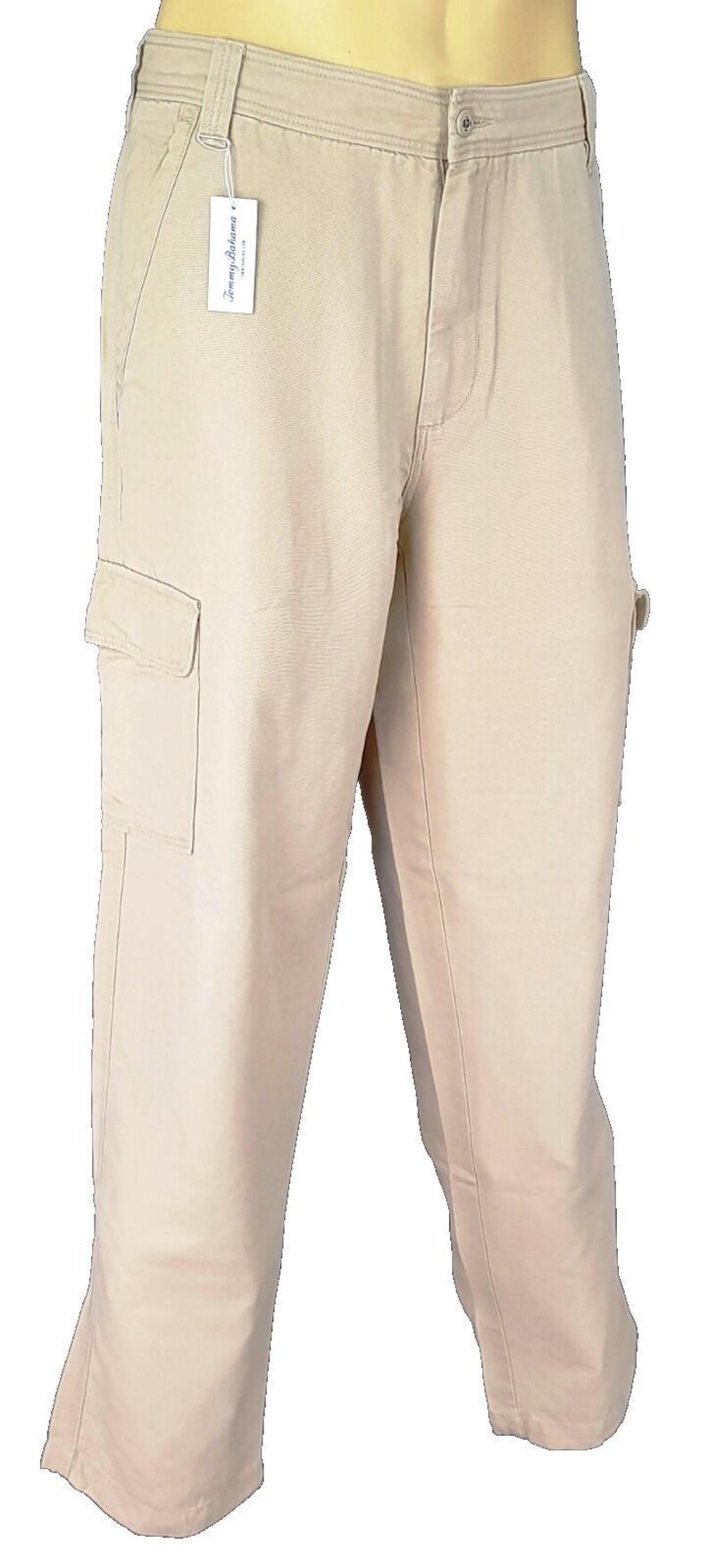 TOMMY BAHAMA RELAX Herren Beige Baumwolle/Tencel Cargo Hose Hose - W36 L34 Bild 4