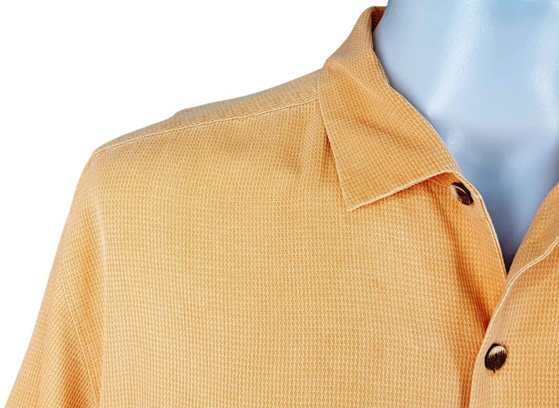 TOMMY BAHAMA Mens 100% Silk Orange S/S Luxury Evening Shirt - XL - 54" image 3
