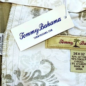 TOMMY BAHAMA Mens Cotton/Tencel Green TROUSERS Flat - 34x31 - W34 L31 image 5