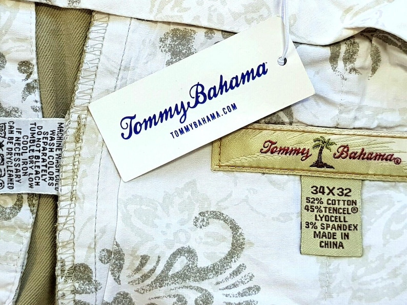 TOMMY BAHAMA Mens Cotton/Tencel Green TROUSERS Flat - 34x31 - W34 L31 image 5