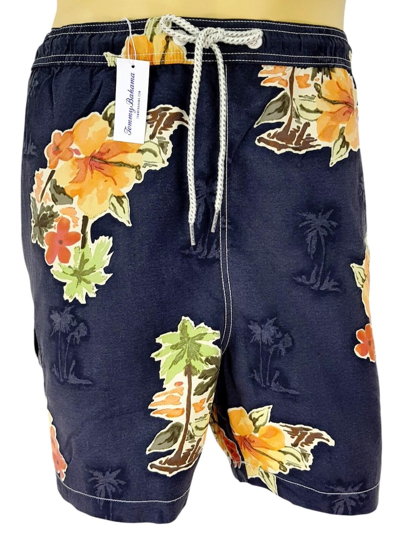 TOMMY BAHAMA Relax Herren Grau Board Swim Shorts Hawaiische Badeshorts - XL - Taille 100cm Bild 1
