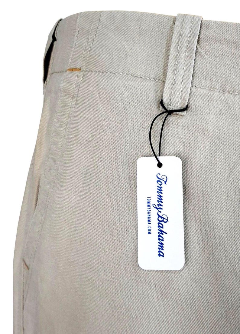 Pantaloni da sera da uomo TOMMY BAHAMA in lino beige chiaro - W36 L33 immagine 5