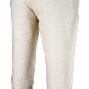 TOMMY BAHAMA Mens LINEN/Tencel Ivory Evening Trousers Pants Flat - W32 L29 image 7