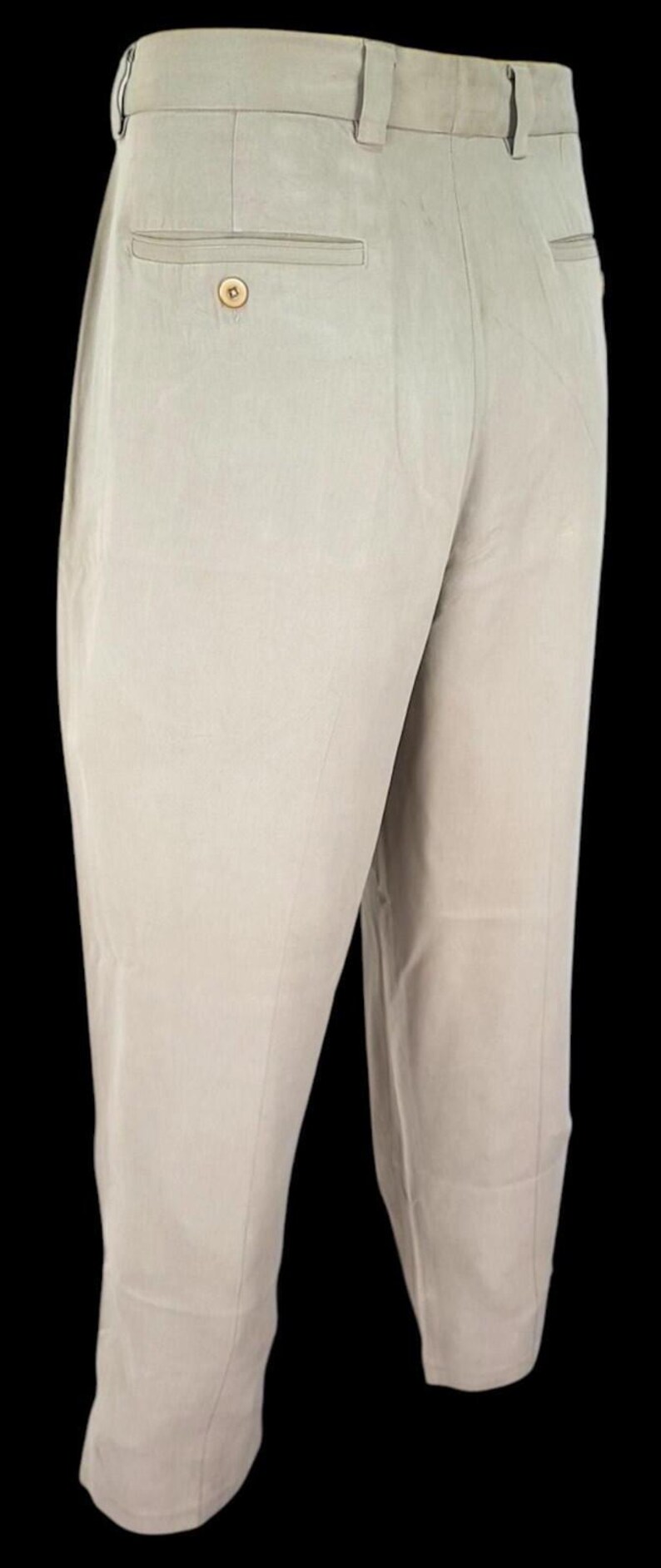 TOMMY BAHAMA Mens 100% SILK Beige Luxury Evening Trousers Pants - W36 L30 image 6