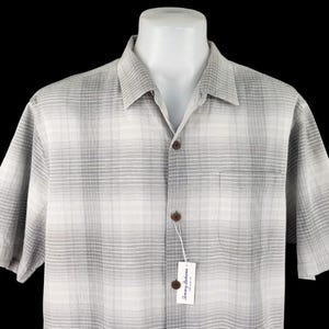 TOMMY BAHAMA Original Mens Tencel Grey S/S Evening Shirt - XL - 50" image 2