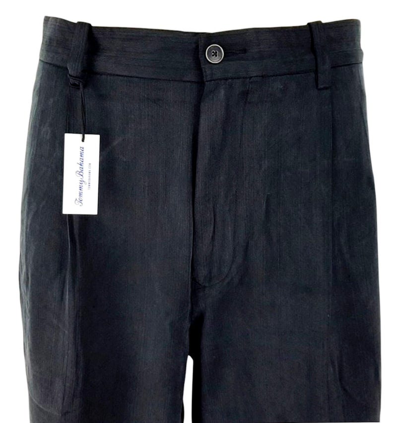 TOMMY BAHAMA Herren Seide Schwarz Luxus Abend Hose Hose - W35 L30 Bild 1