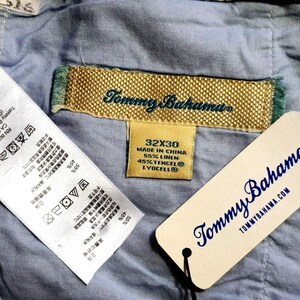TOMMY BAHAMA Mens LINEN/Tencel Ivory Evening Trousers Pants Flat - W32 L29 image 3