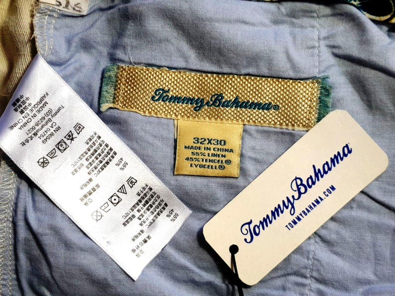 TOMMY BAHAMA Mens LINEN/Tencel Ivory Evening Trousers Pants Flat - W32 L29 image 3