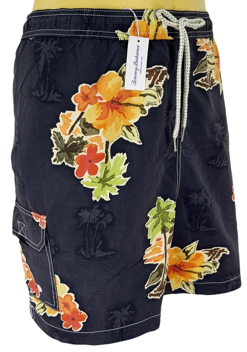 TOMMY BAHAMA Relax Herren Grau Board Swim Shorts Hawaiische Badeshorts - XL - Taille 100cm Bild 6