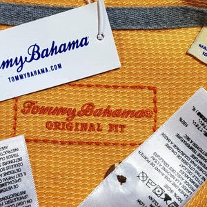 TOMMY BAHAMA Mens 100% Silk Orange S/S Luxury Evening Shirt - XL - 54" image 4