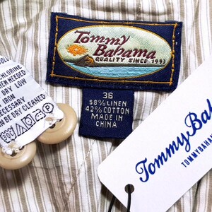 Pantaloni da sera da uomo TOMMY BAHAMA in lino beige chiaro - W36 L33 immagine 3