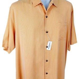 TOMMY BAHAMA Mens 100% Silk Orange S/S Luxury Evening Shirt - XL - 54" image 9