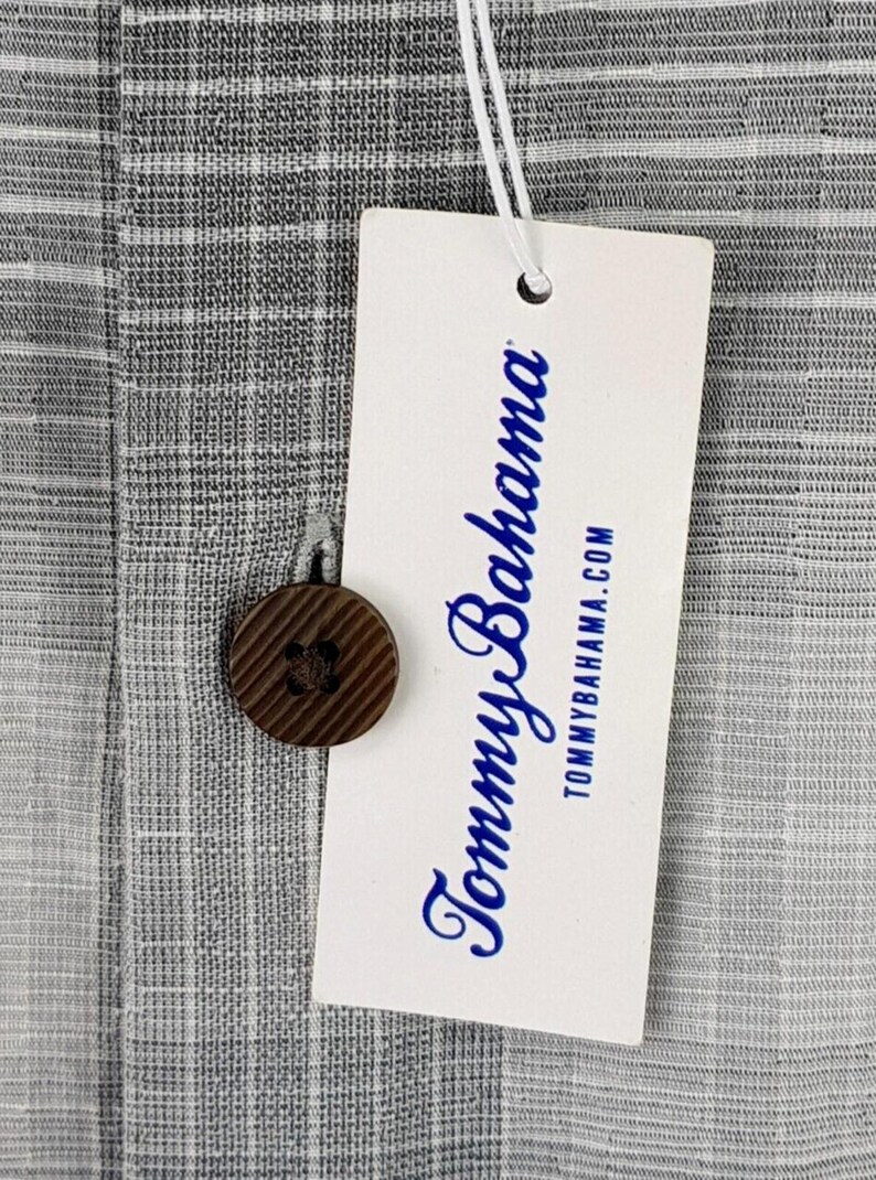 TOMMY BAHAMA Original Mens Tencel Grey S/S Evening Shirt - XL - 50" image 5