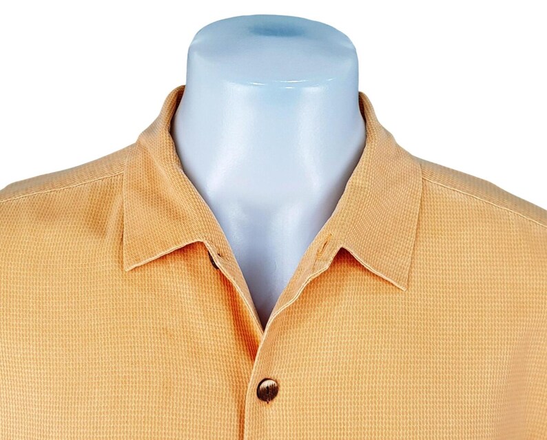 TOMMY BAHAMA Mens 100% Silk Orange S/S Luxury Evening Shirt - XL - 54" image 7