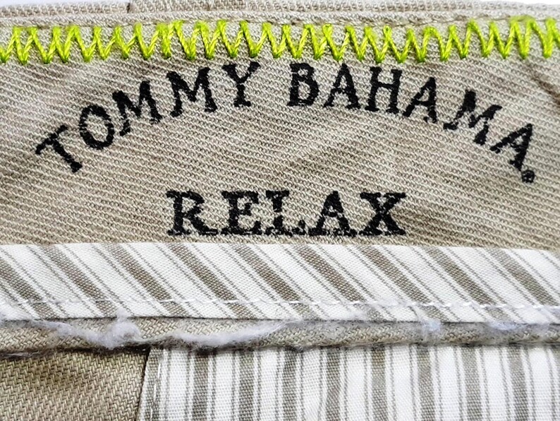 Pantaloni da sera da uomo TOMMY BAHAMA in lino beige chiaro - W36 L33 immagine 7