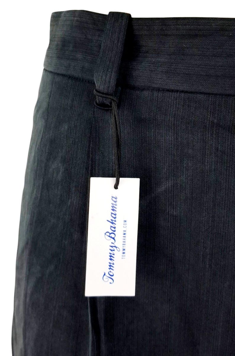 TOMMY BAHAMA Herren Seide Schwarz Luxus Abend Hose Hose - W35 L30 Bild 8