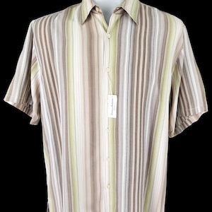 TOMMY BAHAMA Mens Tencel LUXURY S/S Evening Shirt - L - 50" image 1