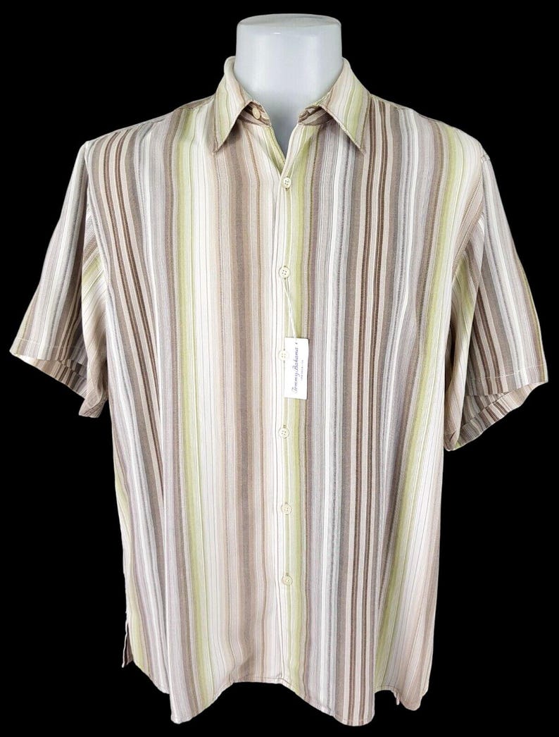 TOMMY BAHAMA Mens Tencel LUXURY S/S Evening Shirt - L - 50" image 1