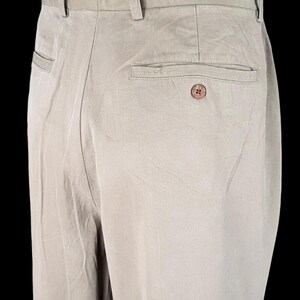 TOMMY BAHAMA Mens Beige Luxury Evening Trousers Tencel Flat - W34 L31 image 2