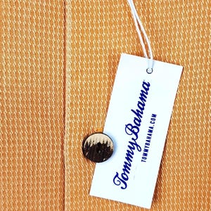 TOMMY BAHAMA Mens 100% Silk Orange S/S Luxury Evening Shirt - XL - 54" image 5