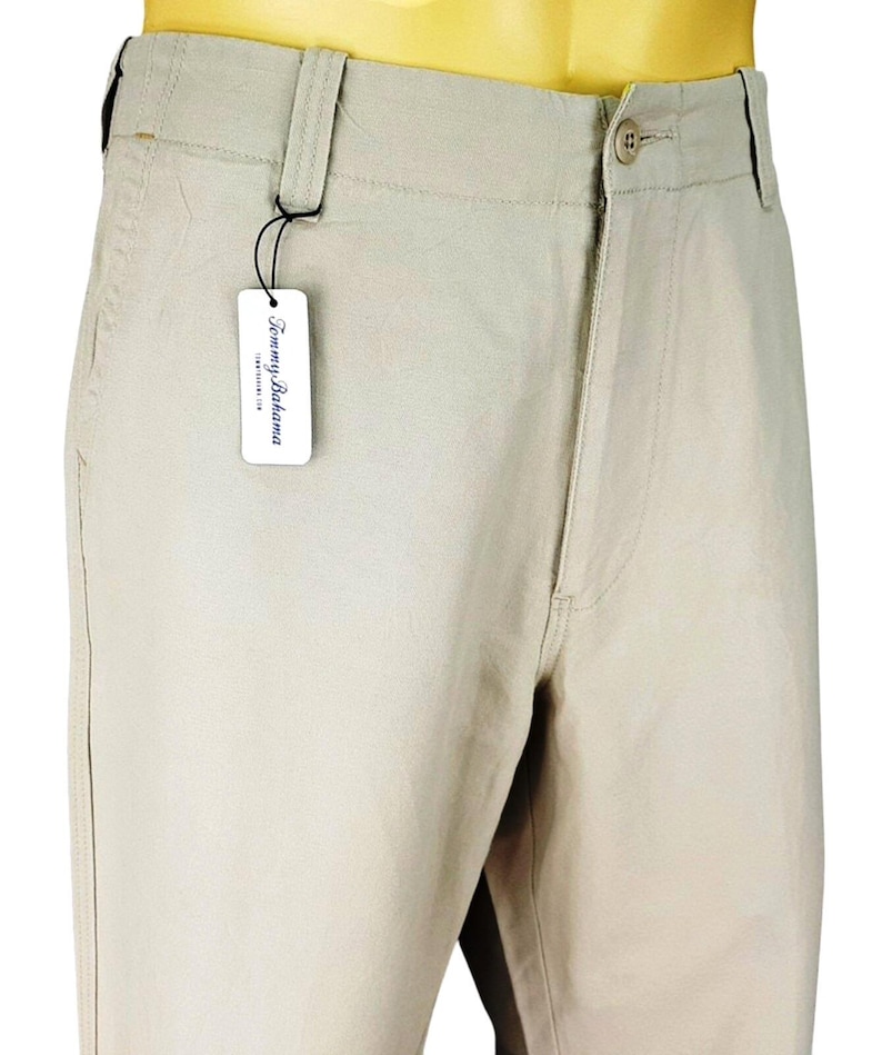 Pantaloni da sera da uomo TOMMY BAHAMA in lino beige chiaro - W36 L33 immagine 1