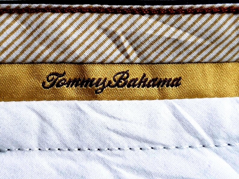 TOMMY BAHAMA Herren Seide Schwarz Luxus Abend Hose Hose - W35 L30 Bild 9