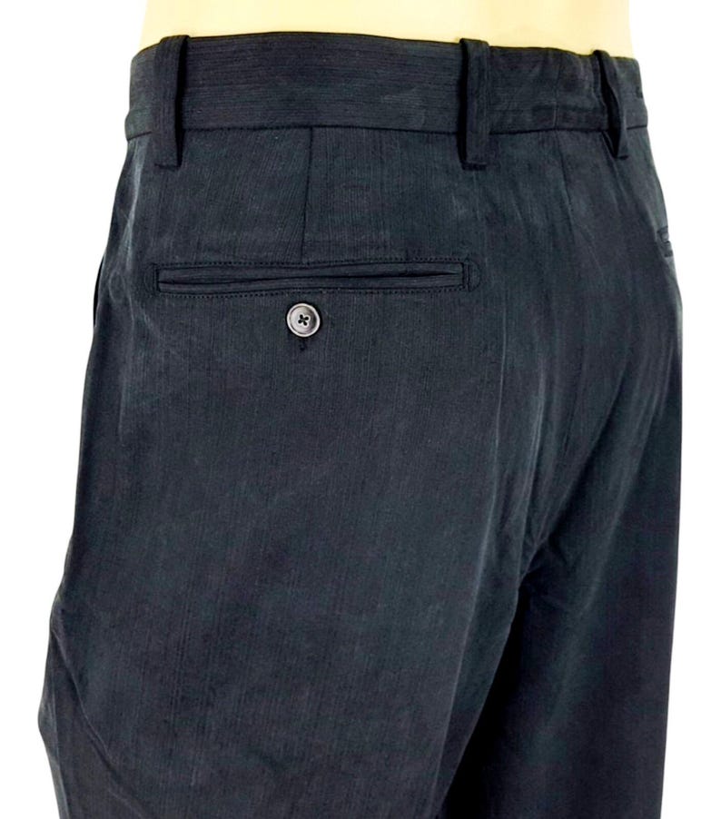 TOMMY BAHAMA Herren Seide Schwarz Luxus Abend Hose Hose - W35 L30 Bild 2