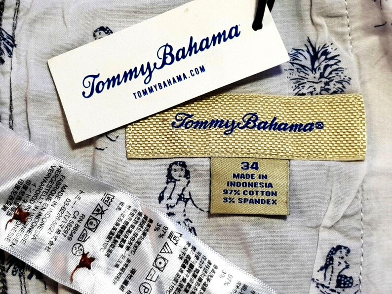 TOMMY BAHAMA Mens Grey Evening Shorts Flat Stretch Cotton - Waist 34" image 3