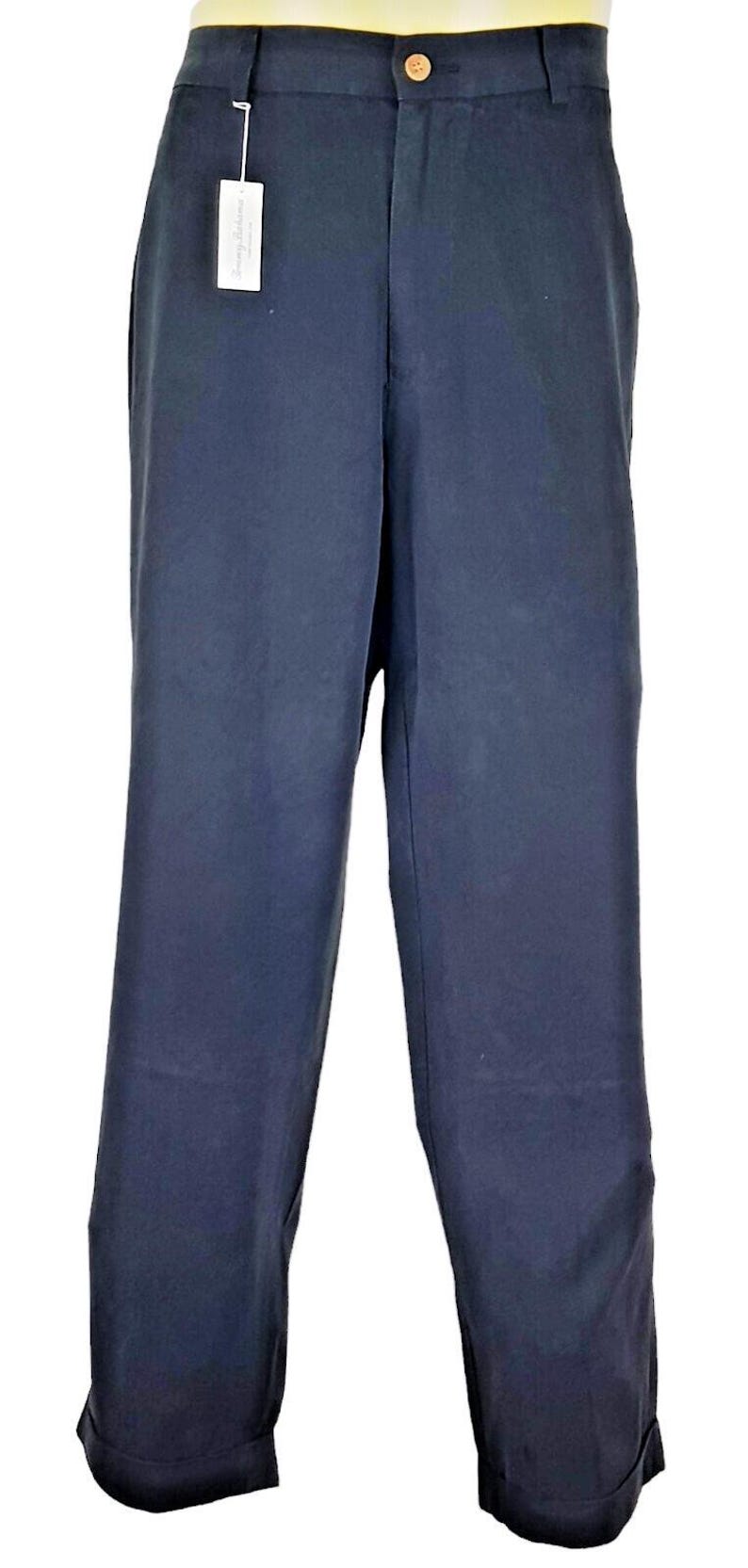 Pantalones de noche de lujo negros para hombre TOMMY BAHAMA con dobladillo - W35 L31 imagen 4