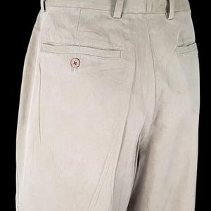 TOMMY BAHAMA Mens Beige Luxury Evening Trousers Tencel Flat - W34 L31 image 6
