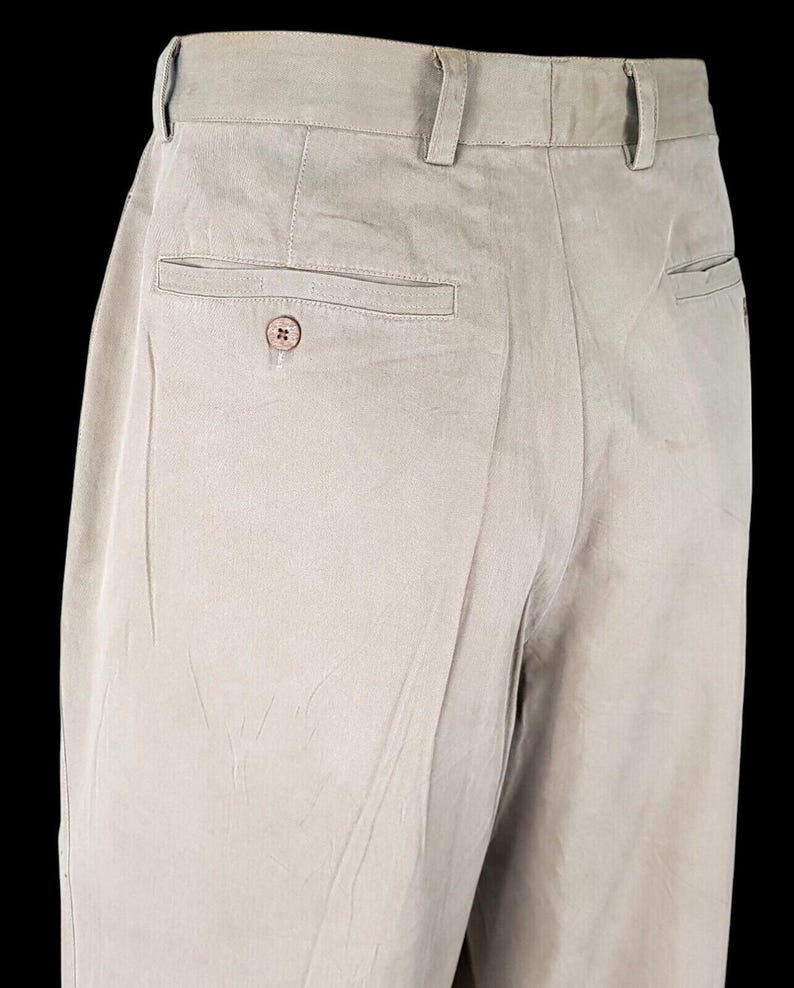 TOMMY BAHAMA Mens Beige Luxury Evening Trousers Tencel Flat - W34 L31 image 6