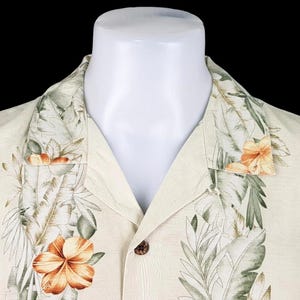 Camisa hawaiana TOMMY BAHAMA de seda pesada multicolor para hombre, manga corta, talla L - 50" imagen 8
