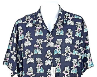 TOMMY BAHAMA Herren Seide S / S Hawaii Hemd - 3XL - 58 "