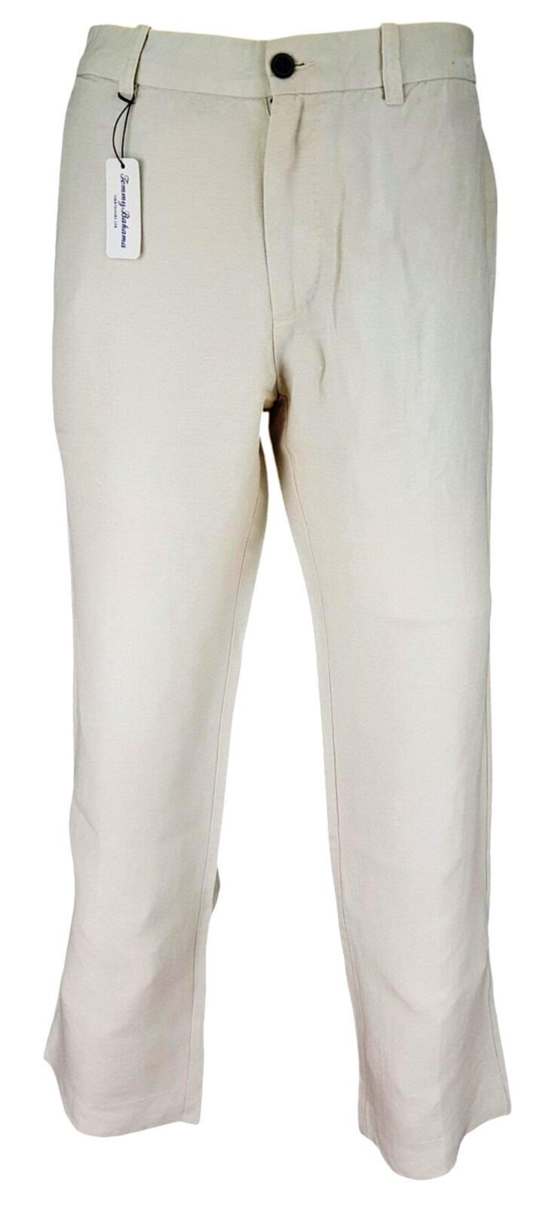 TOMMY BAHAMA Mens LINEN/Tencel Ivory Evening Trousers Pants Flat - W32 L29 image 4