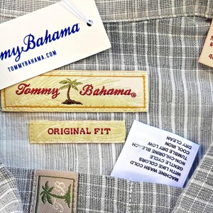 TOMMY BAHAMA Original Mens Tencel Grey S/S Evening Shirt - XL - 50" image 4