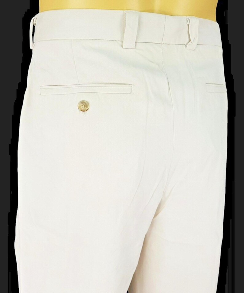 TOMMY BAHAMA Mens 100% SILK Ivory Luxury Evening Trousers Pants - W35 L28 image 2